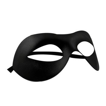 Classic Matte Black Mask Unlit with Elastic Band Clubs, Concerts, Festivals, Disco