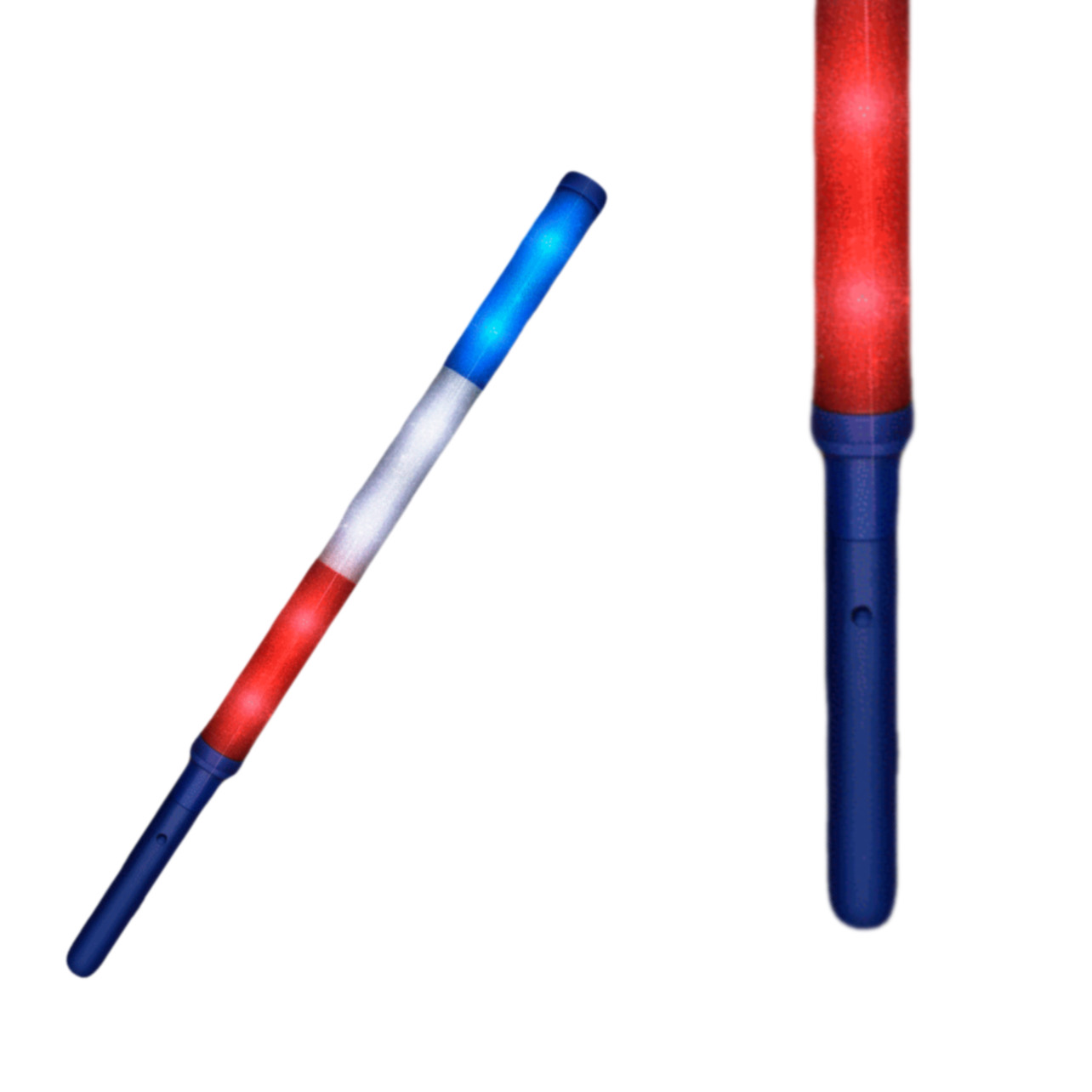 USA Independence Day Red White and Blue Flashing Stick Baton 4th of July 4