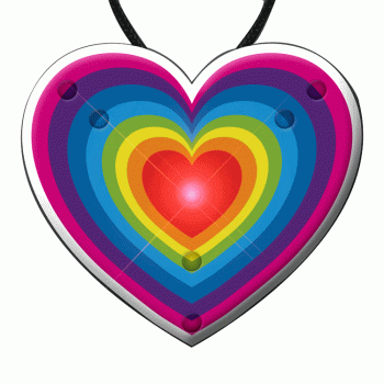 Flashing Retro Love Rainbow Heart Pendant Necklace All Products