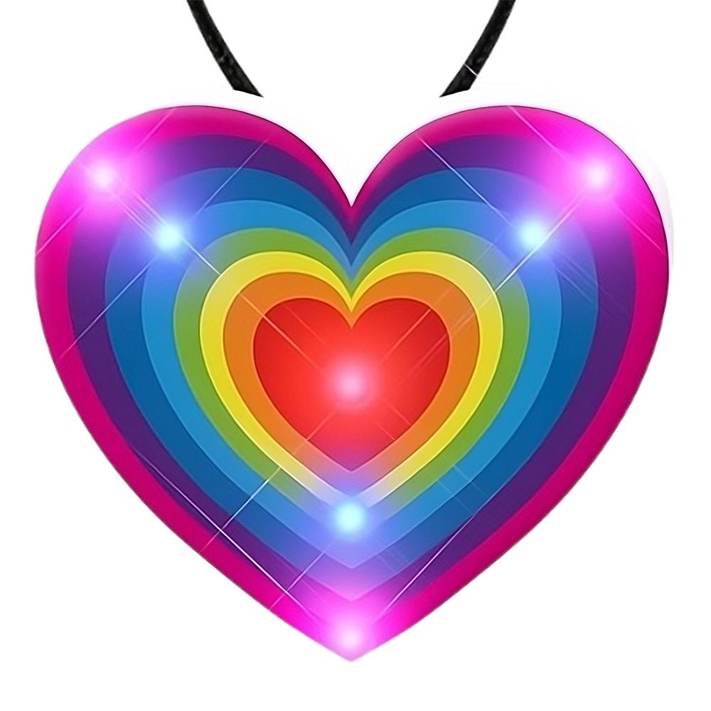 Flashing Retro Love Rainbow Heart Pendant Necklace All Products 3