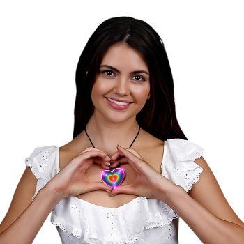 Flashing Retro Love Rainbow Heart Pendant Necklace All Products