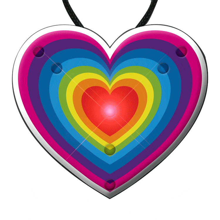 Flashing Retro Love Rainbow Heart Pendant Necklace All Products 4