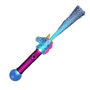 Light Up Multicolored Fiber Optic Unicorn Wand with Crystal Ball All Products