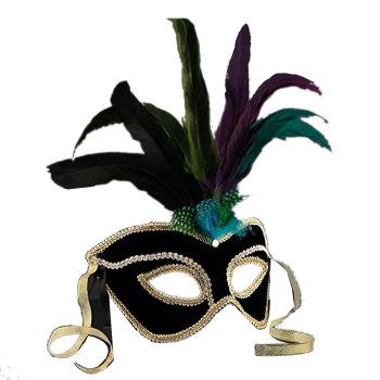 Velvet And Feather Unlit Carnival Mask All Products