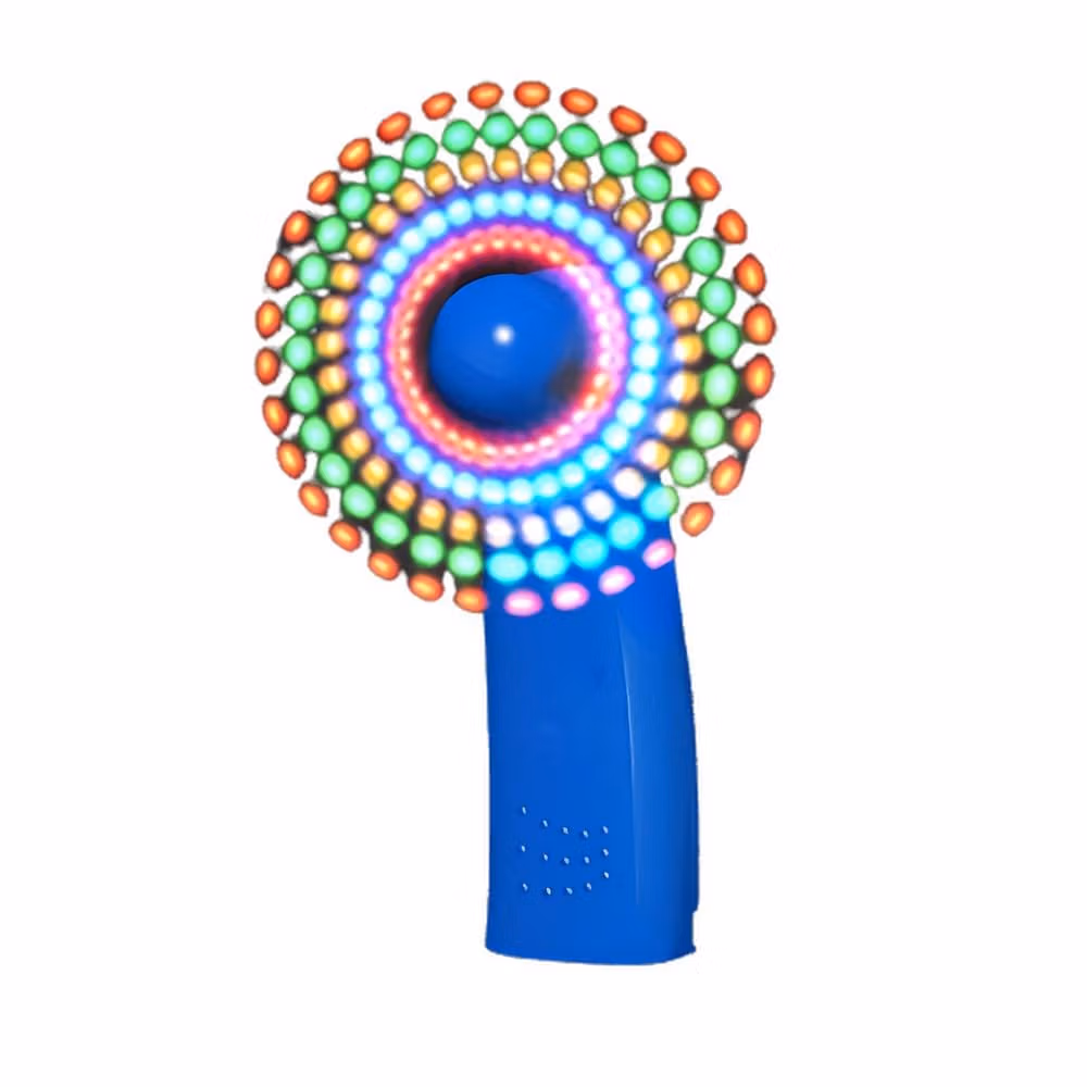 Portable Light Up Mini Cooling Fan with Blue Handle 2 Inch Glow Sticks 4