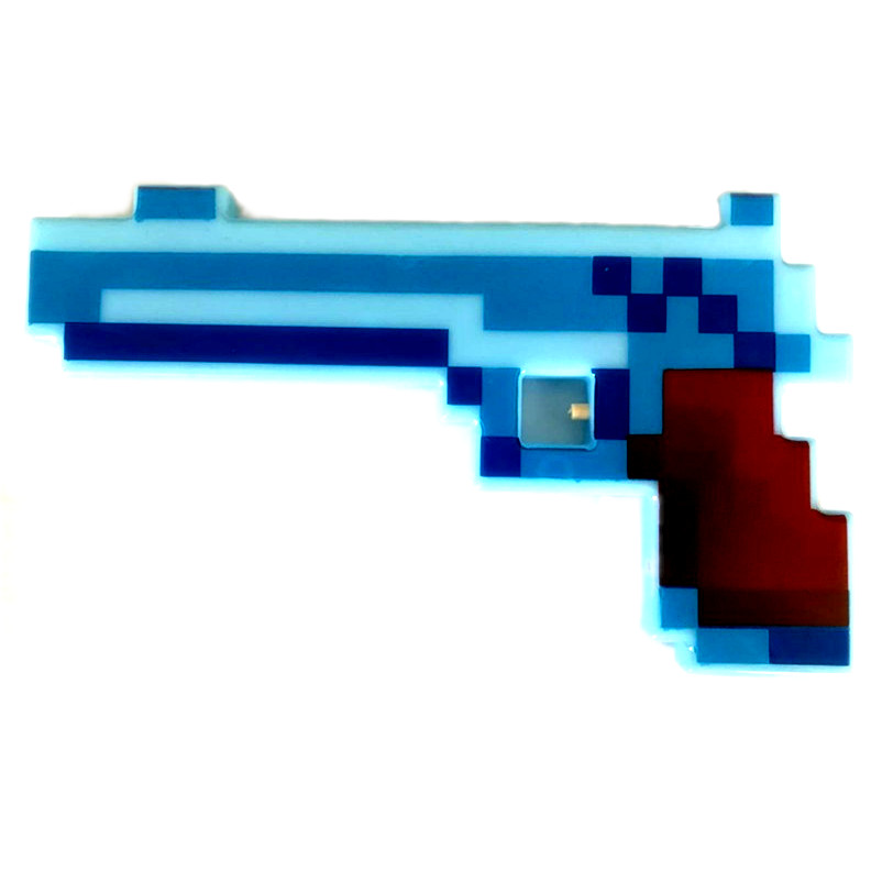 Light Up Pixelated Warrior Pistol Gun Blue All Products