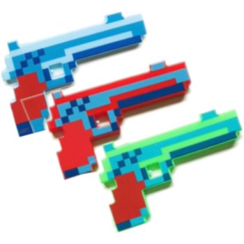 Light Up Pixelated Warrior Pistol Gun Assorted Colors All Products