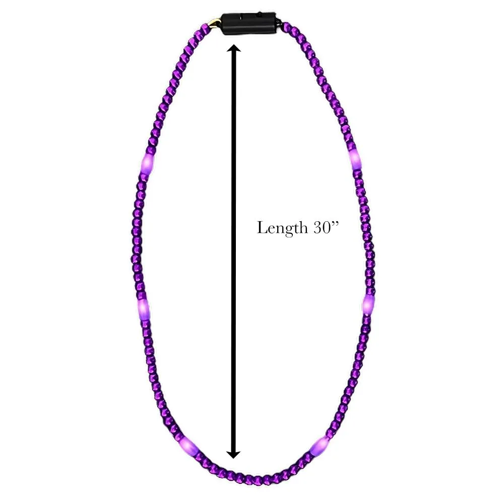 LED Necklace with Purple Metallic Beads for Mardi Gras All Products 7
