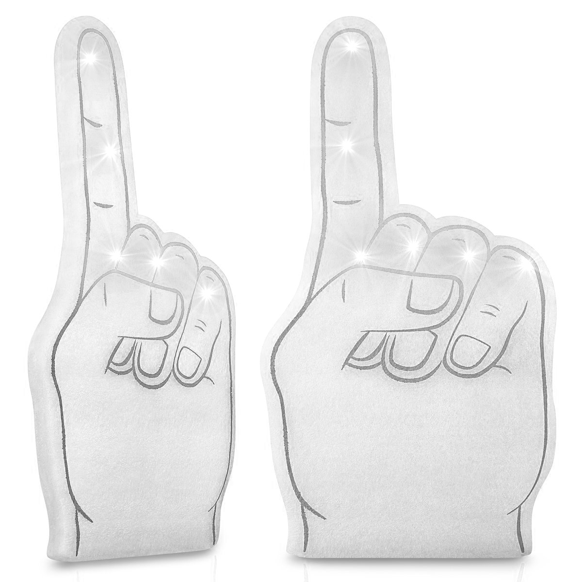 Number One Foam Light Up Finger White All Products