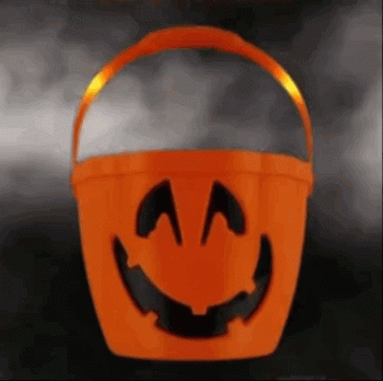 Pumpkin Jack O Lantern Candy Bucket Flashing Handle Halloween Light Up Accessories