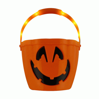 Pumpkin Jack O Lantern Candy Bucket Flashing Handle Halloween Light Up Accessories