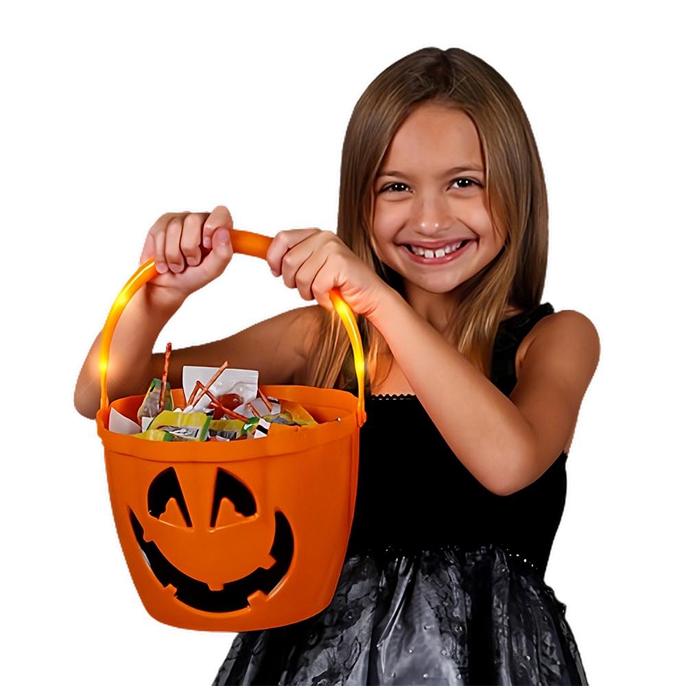 Pumpkin Jack O Lantern Candy Bucket Flashing Handle All Products 7