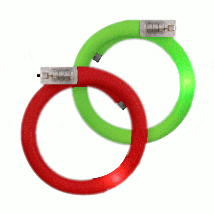Assorted Light Up Christmas Bling Red Green Tube Bracelets Pack of 12 All Products