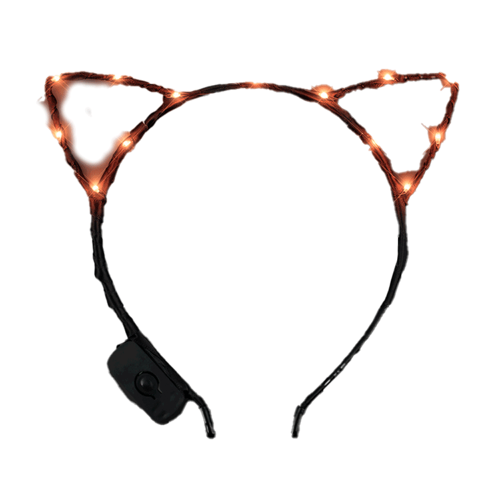 Orange LED Kitty Cat Ear Headband All Products 4