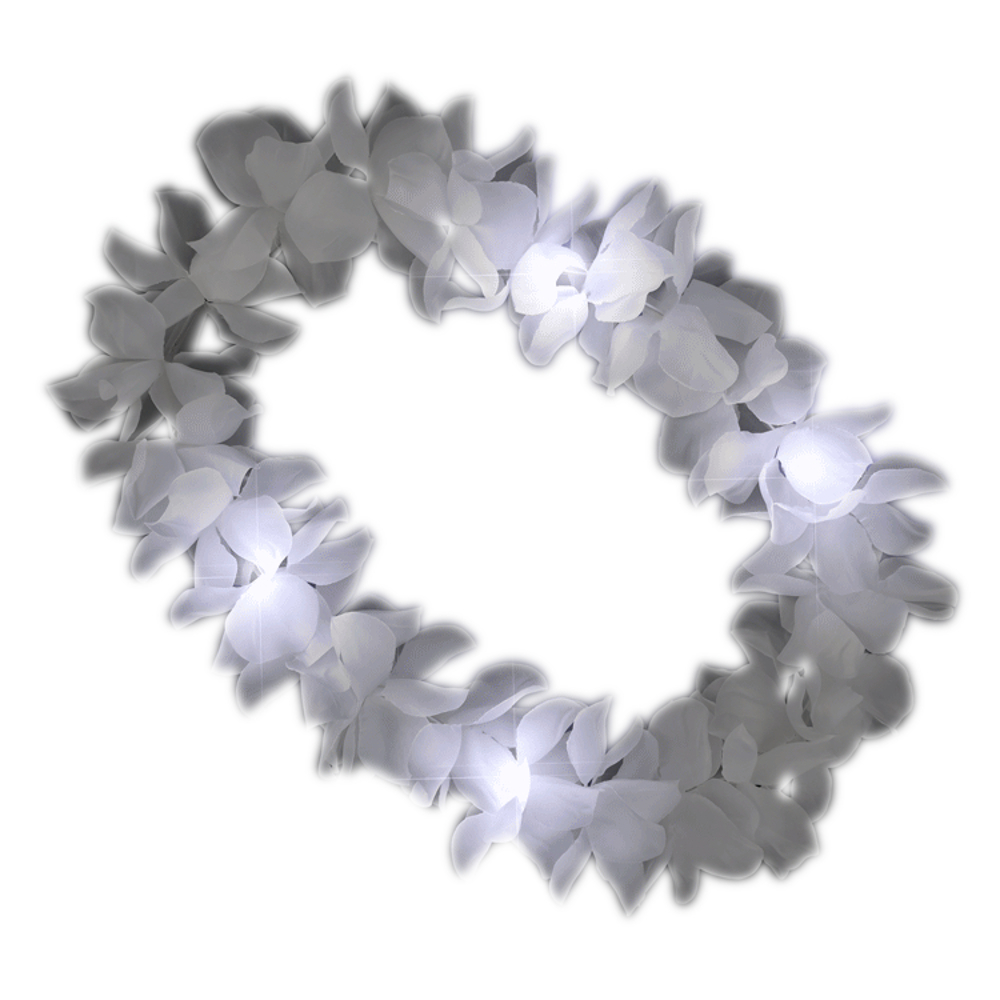 White Flashing Hawaiian Lei Necklace All Products 4