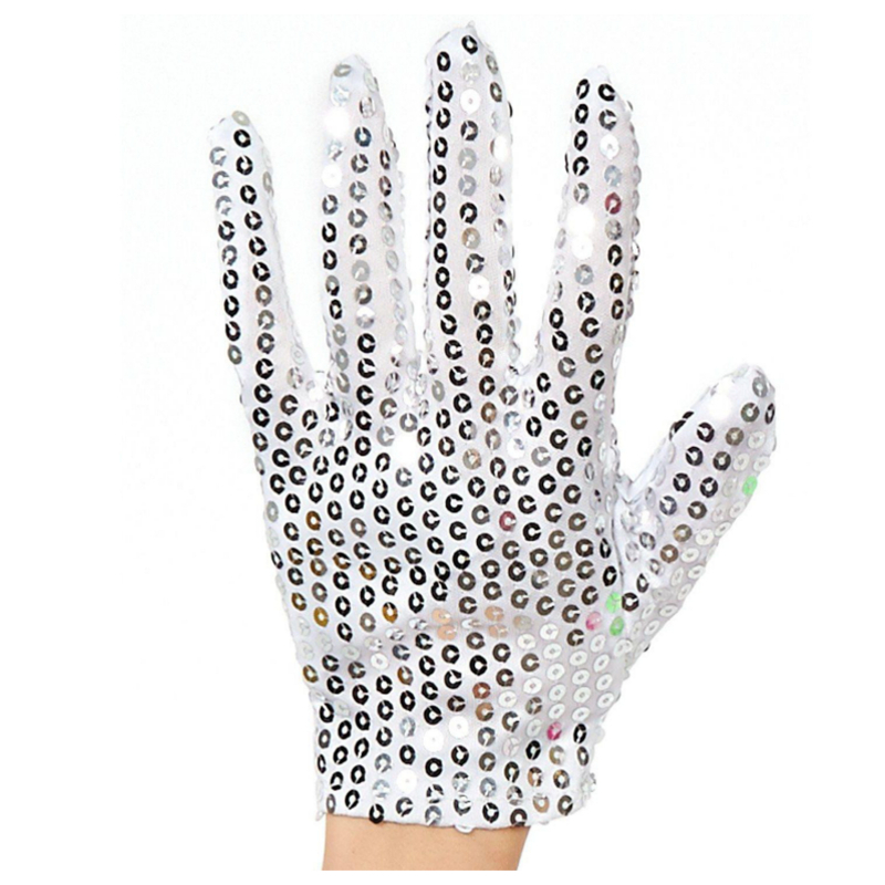 Michael Jackson Sequin Glove - White Right Handed Glove Costume