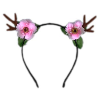 Light Up Flower Deer Lighted Antler Headband All Products