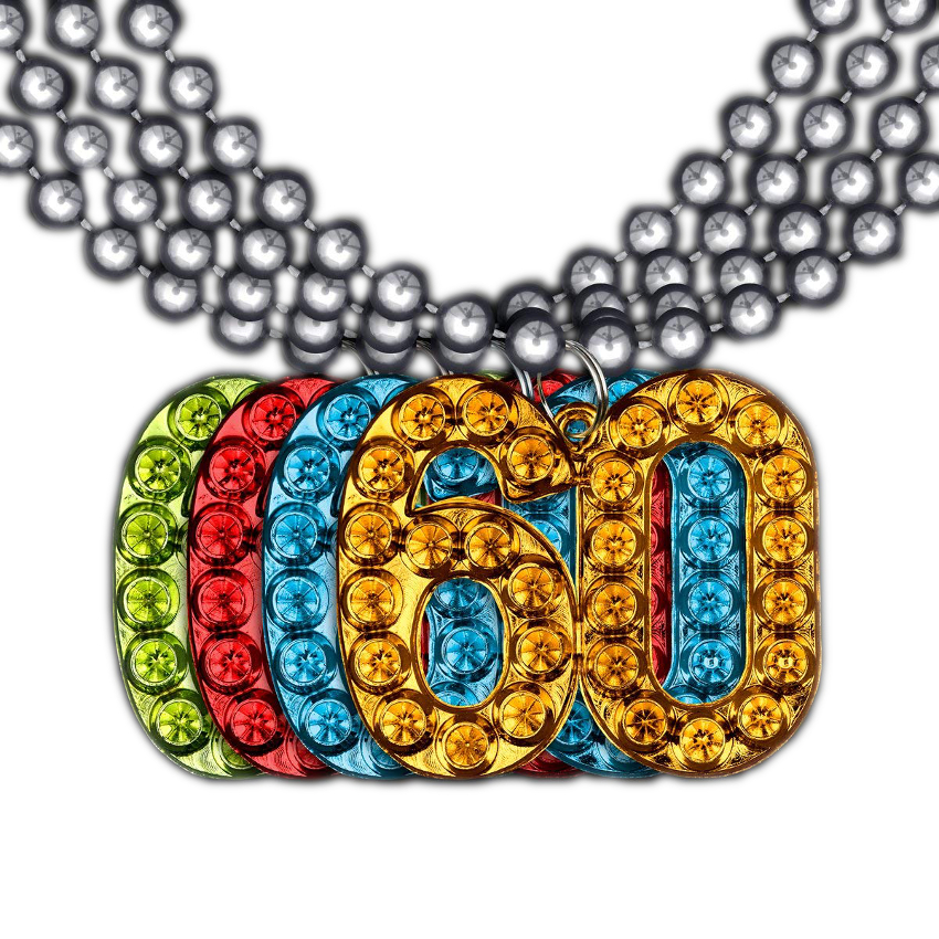 60 Charm on Beads Happy Birthday Bead Necklace Assorted Pack of 12 Unlit All Products