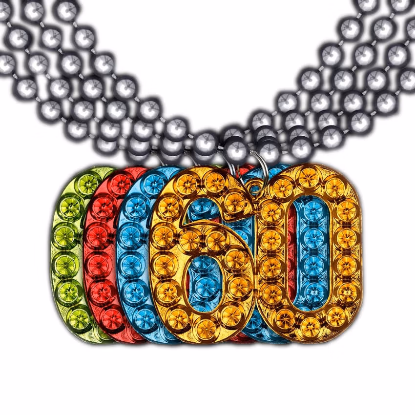 60 Charm on Beads Happy Birthday Bead Necklace Assorted Pack of 12 Unlit All Products 3