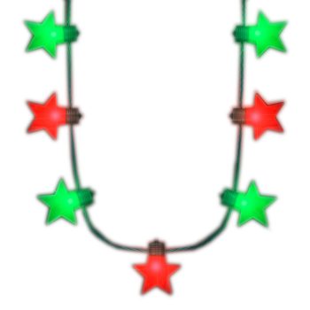 Christmas Stars Red Green LED String Lights Necklace All Products