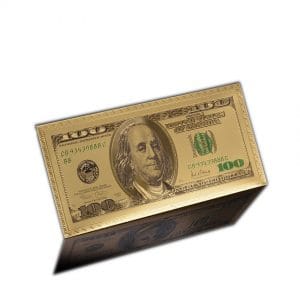 24k Gold Plated 100 Dollar Gold Envelope 24K Gold and Silver Plated Replica Bills