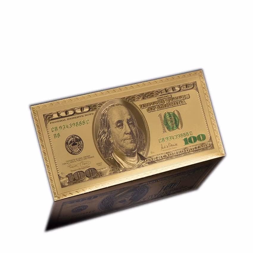 24k Gold Plated Fake Banknote Currency 1 $2 $5 $10 $20 $50 $100 Set of 7 24K Gold and Silver Plated Replica Bills 11