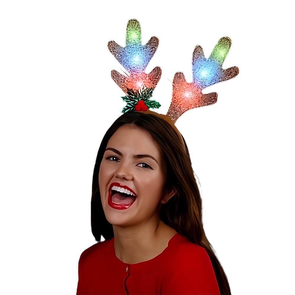LED Golden Reindeer Antlers Light Up Headband All Products 4