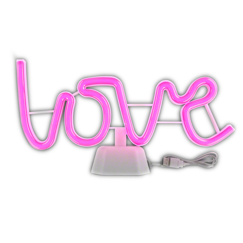 Usb Love Led Desk Sign Neon Pink 