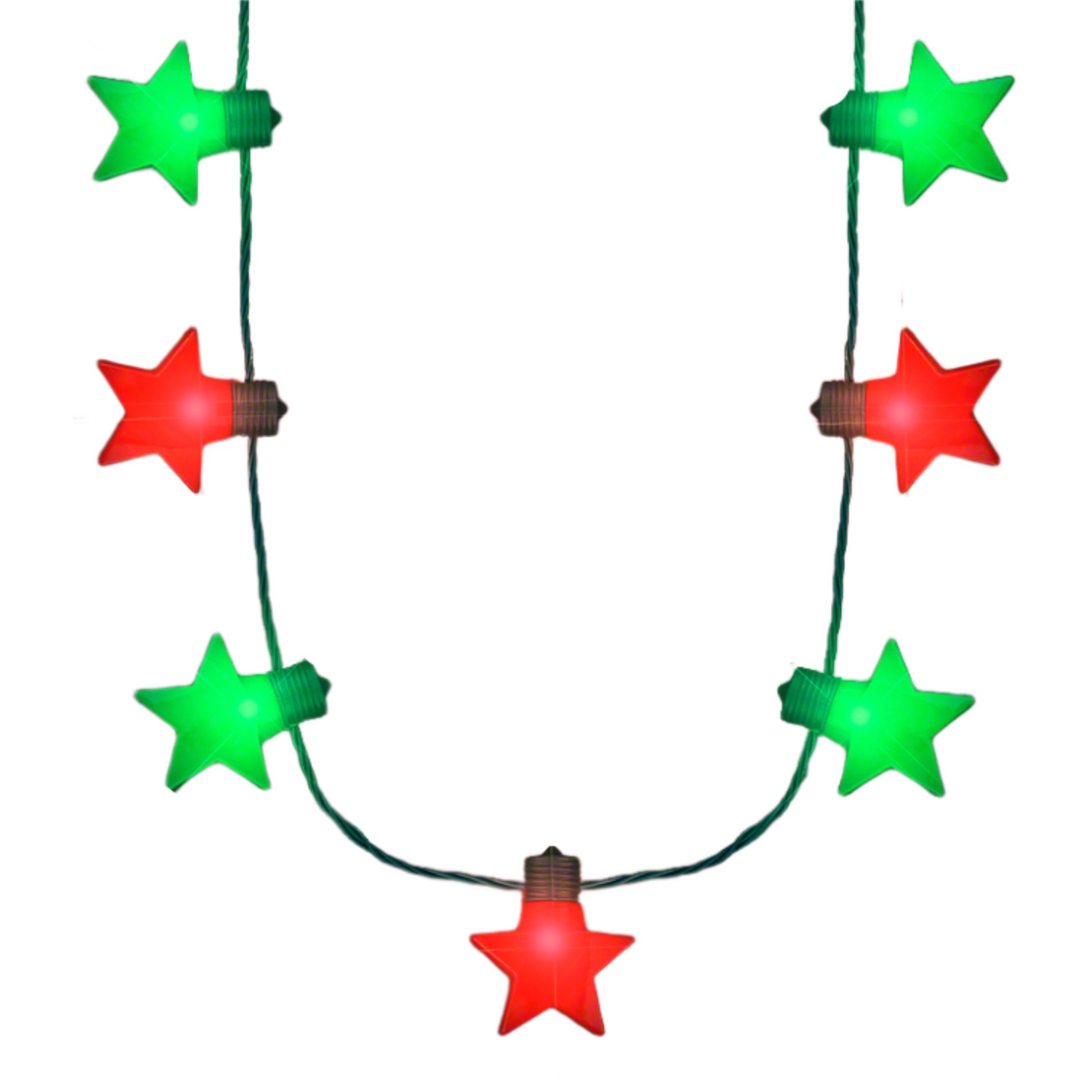 Christmas Stars Red Green LED String Lights Necklace All Products 3