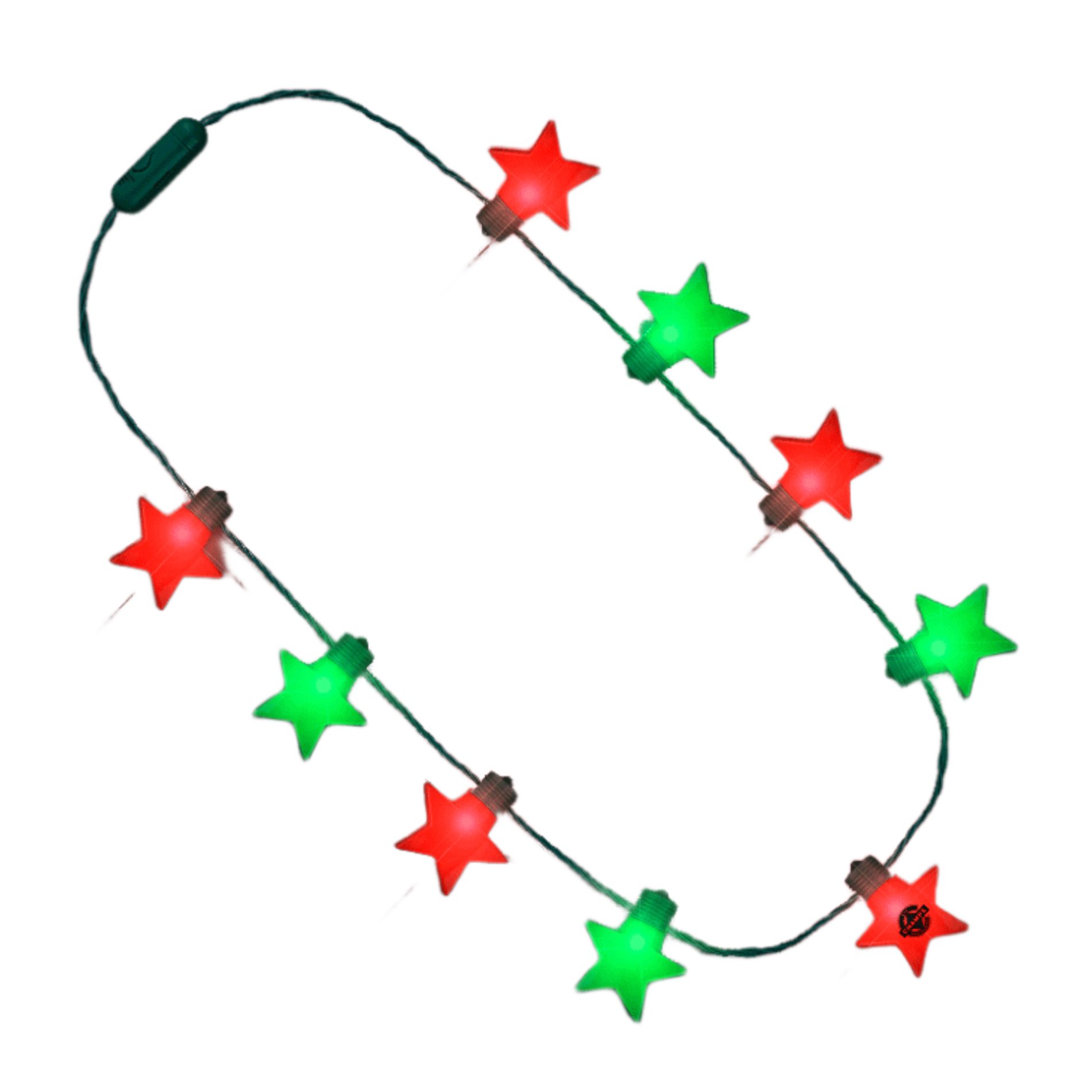 Christmas Stars Red Green LED String Lights Necklace All Products 4