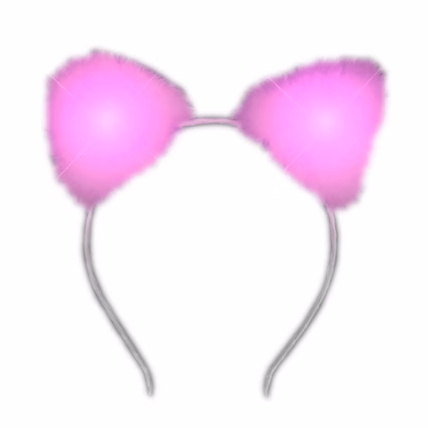 Pink LED Soft Cat Ears Headband All Products 5