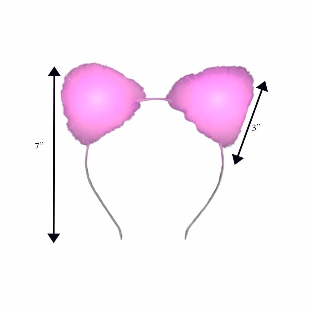 Pink LED Soft Cat Ears Headband All Products 6