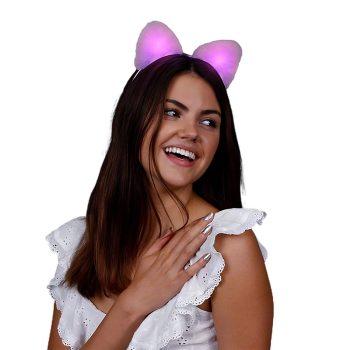 Pink LED Soft Cat Ears Headband All Products 3