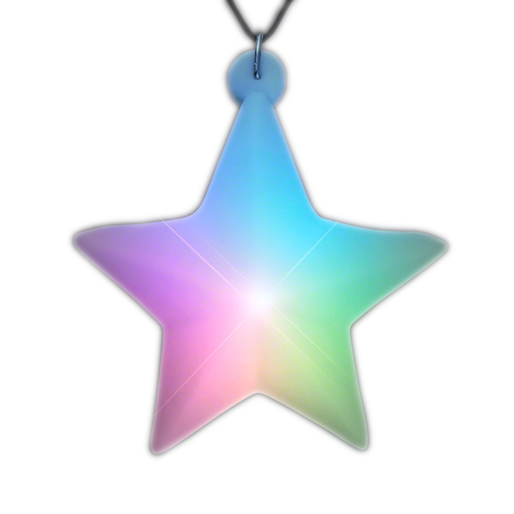 Multicolored Aurora Star Pendant Black Cord Necklace All Products