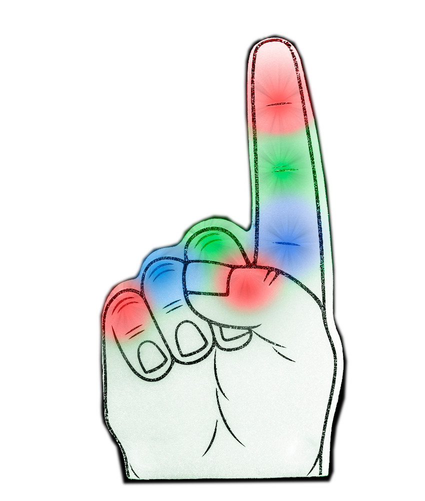 Number One Foam Light Up Finger Multicolor All Products 3