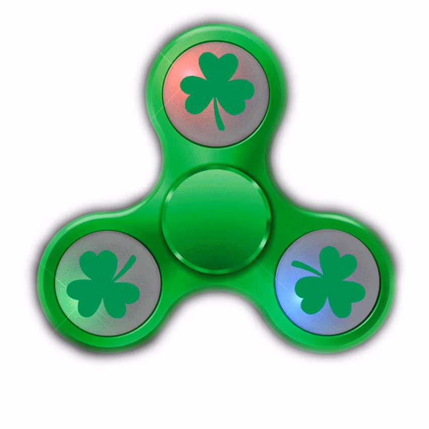 LED St Patricks Shamrock Metallic Fidget Spinner All Products 3