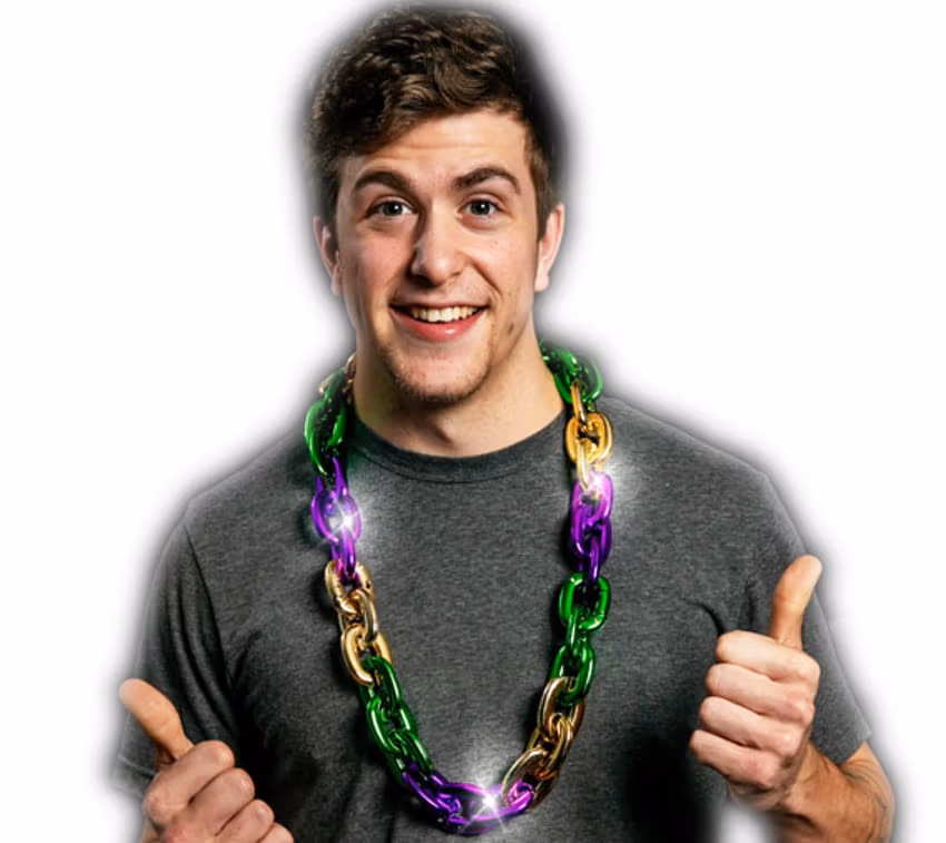 Light Up Mardi Gras Huge Chain Necklace All Products 3