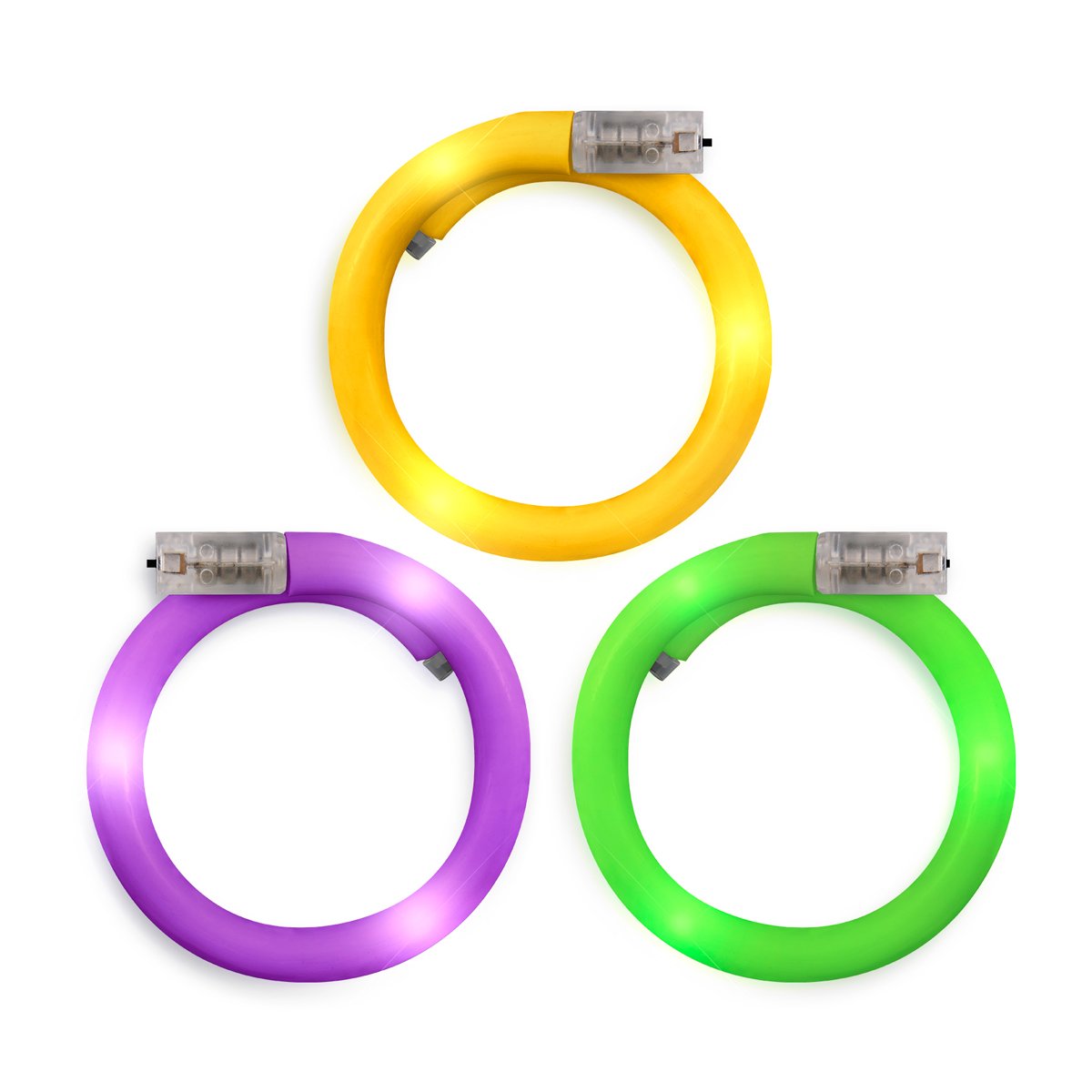 Assorted LED Mardi Gras Tube Bracelets Pack of 25 All Products 3