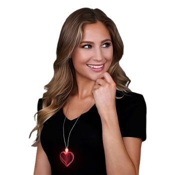 LED Acrylic Heart Necklace Red All Products