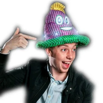 Light Up Sequin Mardi Gras Poop Swirl Hat All Products