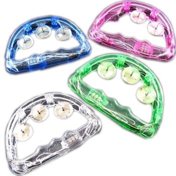 One Assorted Color Small LED Tambourine Clearance Flashing Blinky and Novelty Items