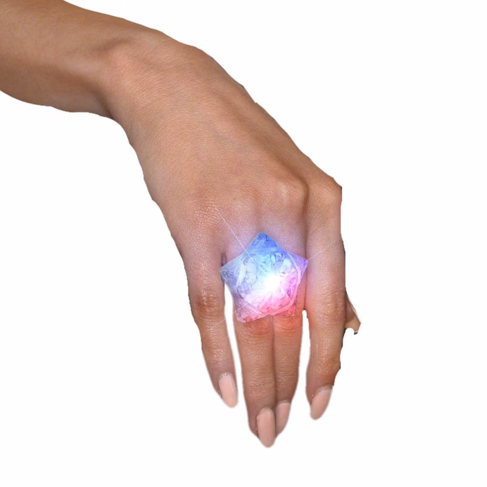 Patriotic Huge Crystal Star Prism Gem Rings RWB All Products 5