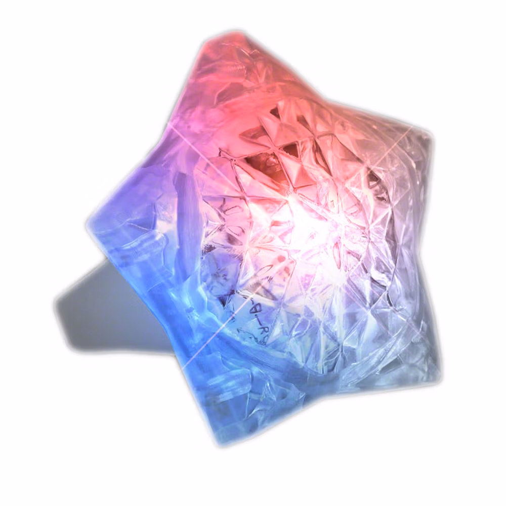 Patriotic Huge Crystal Star Prism Gem Rings RWB All Products 3