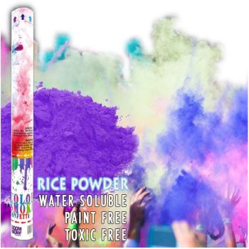 Purple Holi Powder Confetti Cannon 18 Inch Mardi Gras Decorations