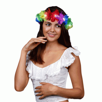 Light Up Rainbow Hawaiian Stretch Flower Crown All Products