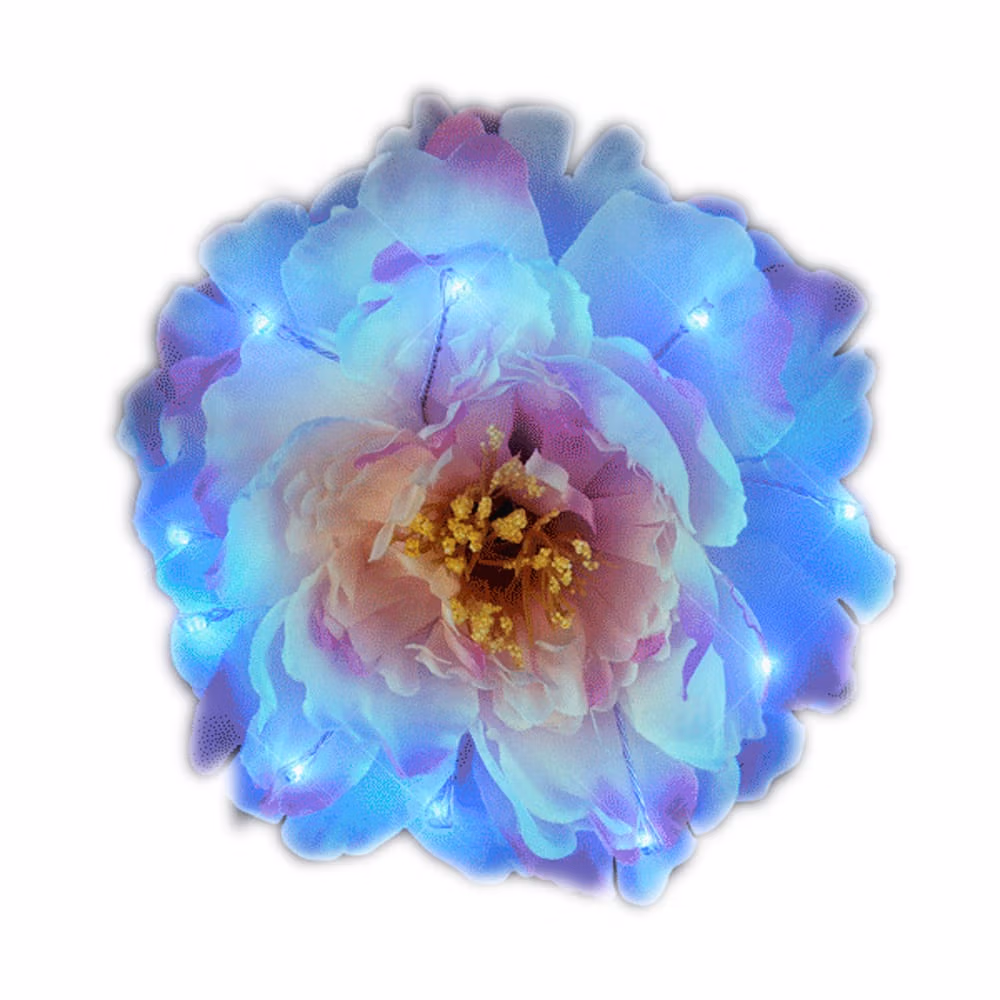 Red on Blue on Green LED Flower Hair Clip All Products 3