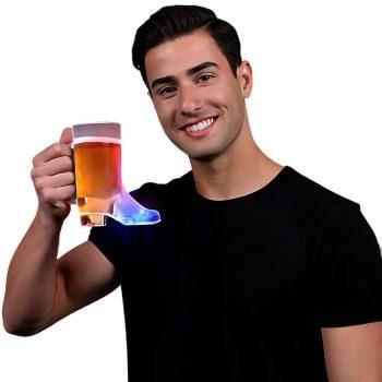 Flashing Beer Boot Drinking Mug Multicolor 4th of July