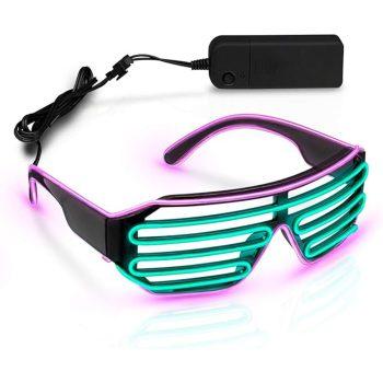 Ultra Electro Luminescent Sunglasses Pink and Green for Mardi Gras All Products