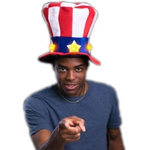Red White Blue Uncle Sam Plush Star Hat 4th of July