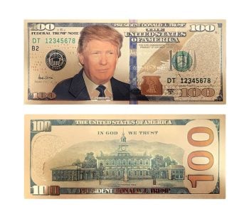 100 USD President Donald Trump Collectible Gold Plated Fake Bank Note 24K Gold and Silver Plated Replica Bills